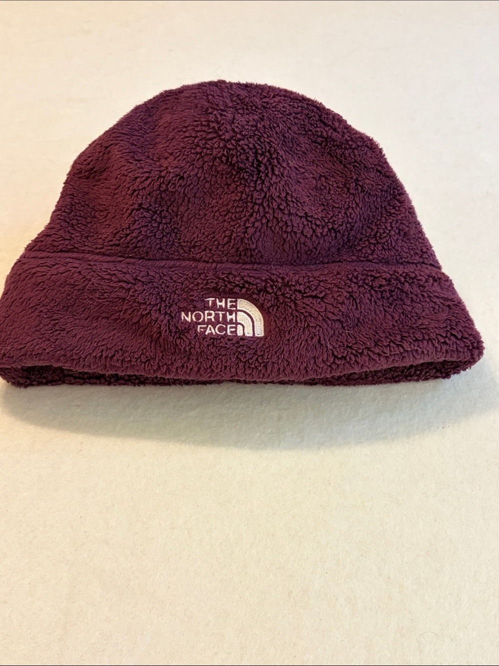 North face purple fleece beanie
